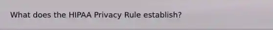 What does the HIPAA Privacy Rule establish?