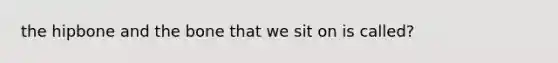 the hipbone and the bone that we sit on is called?