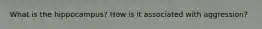 What is the hippocampus? How is it associated with aggression?