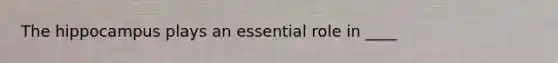 The hippocampus plays an essential role in ____