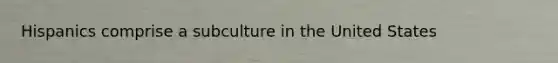 Hispanics comprise a subculture in the United States