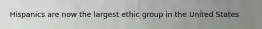 Hispanics are now the largest ethic group in the United States