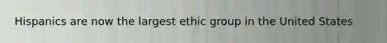 Hispanics are now the largest ethic group in the United States