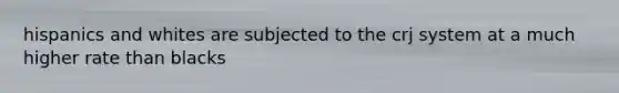 hispanics and whites are subjected to the crj system at a much higher rate than blacks