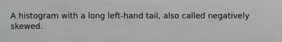 A histogram with a long left-hand tail, also called negatively skewed.