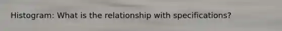 Histogram: What is the relationship with specifications?