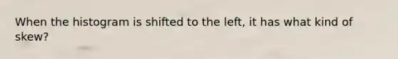 When the histogram is shifted to the left, it has what kind of skew?