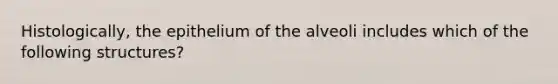 Histologically, the epithelium of the alveoli includes which of the following structures?