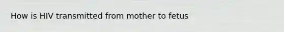 How is HIV transmitted from mother to fetus