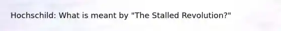 Hochschild: What is meant by "The Stalled Revolution?"