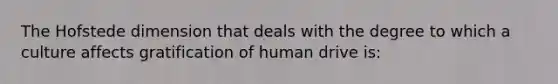 The Hofstede dimension that deals with the degree to which a culture affects gratification of human drive is: