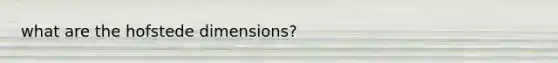 what are the hofstede dimensions?