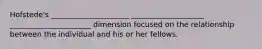 Hofstede's _____________________ ____________________ ______________________ dimension focused on the relationship between the individual and his or her fellows.