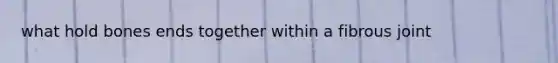 what hold bones ends together within a fibrous joint