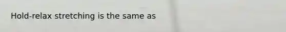 Hold-relax stretching is the same as