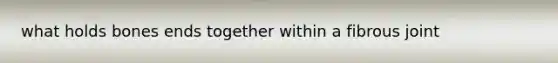what holds bones ends together within a fibrous joint
