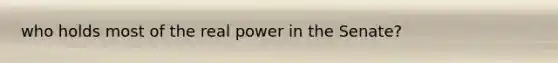 who holds most of the real power in the Senate?