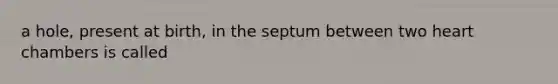 a hole, present at birth, in the septum between two heart chambers is called