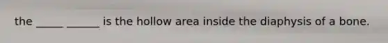 the _____ ______ is the hollow area inside the diaphysis of a bone.