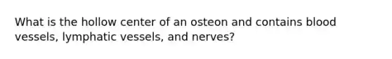 What is the hollow center of an osteon and contains blood vessels, lymphatic vessels, and nerves?