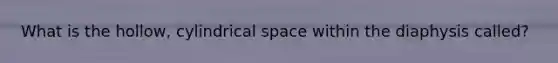 What is the hollow, cylindrical space within the diaphysis called?