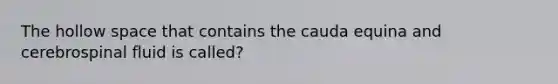 The hollow space that contains the cauda equina and cerebrospinal fluid is called?