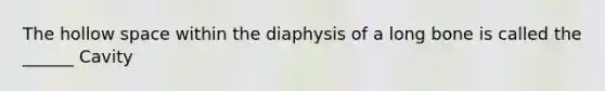 The hollow space within the diaphysis of a long bone is called the ______ Cavity