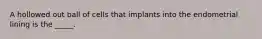 A hollowed out ball of cells that implants into the endometrial lining is the _____.