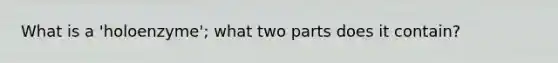What is a 'holoenzyme'; what two parts does it contain?