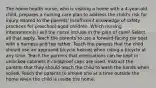 The home health nurse, who is visiting a home with a 4-year-old child, prepares a nursing care plan to address the child's risk for injury related to the parents' insufficient knowledge of safety practices for preschool-aged children. Which nursing intervention(s) will the nurse include in the plan of care? Select all that apply. Teach the parents to use a forward-facing car seat with a harness and top tether. Teach the parents that the child should use an approved bicycle helmet when riding a bicycle at any time. Teach the parents that medications can be kept in unlocked cabinets if childproof caps are used. Instruct the parents that they should teach the child to wash the hands when soiled. Teach the parents to smoke one at a time outside the home when the child is inside the home.