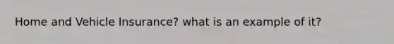 Home and Vehicle Insurance? what is an example of it?