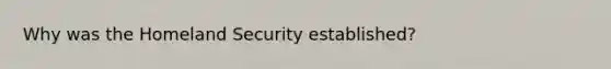 Why was the Homeland Security established?