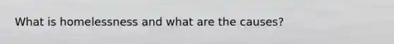 What is homelessness and what are the causes?
