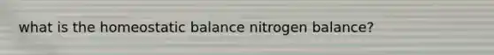 what is the homeostatic balance nitrogen balance?