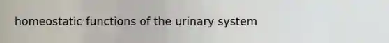 homeostatic functions of the urinary system