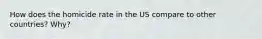 How does the homicide rate in the US compare to other countries? Why?