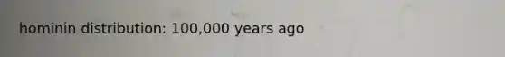 hominin distribution: 100,000 years ago