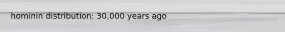 hominin distribution: 30,000 years ago