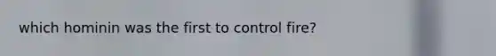 which hominin was the first to control fire?