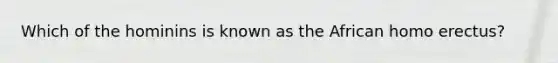 Which of the hominins is known as the African homo erectus?