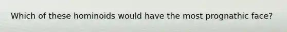 Which of these hominoids would have the most prognathic face?