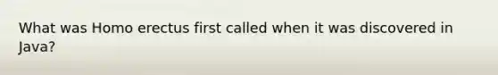 What was Homo erectus first called when it was discovered in Java?
