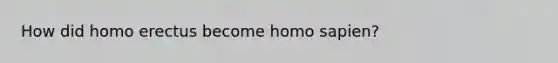 How did homo erectus become homo sapien?