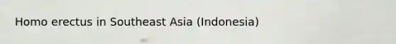 Homo erectus in Southeast Asia (Indonesia)