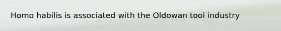 Homo habilis is associated with the Oldowan tool industry