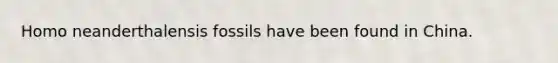 Homo neanderthalensis fossils have been found in China.