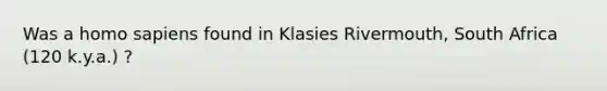 Was a homo sapiens found in Klasies Rivermouth, South Africa (120 k.y.a.) ?