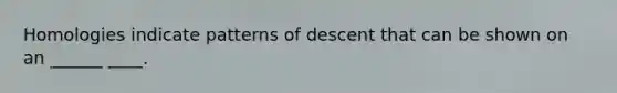 Homologies indicate patterns of descent that can be shown on an ______ ____.