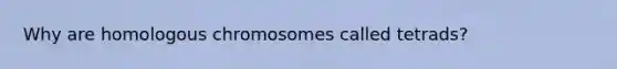 Why are homologous chromosomes called tetrads?