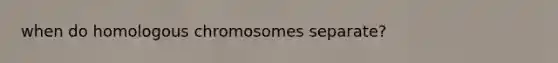 when do homologous chromosomes separate?